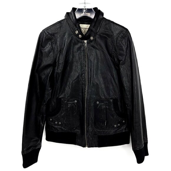 Ruff Hewn Jackets & Blazers - Ruff Hewn Leather Women's L Black Jacket '80s Flashback Zipper Sleeves  Stretch